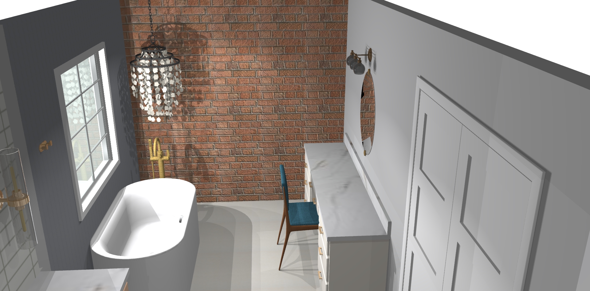 Custom interior design rendering by Eduardo Pinto