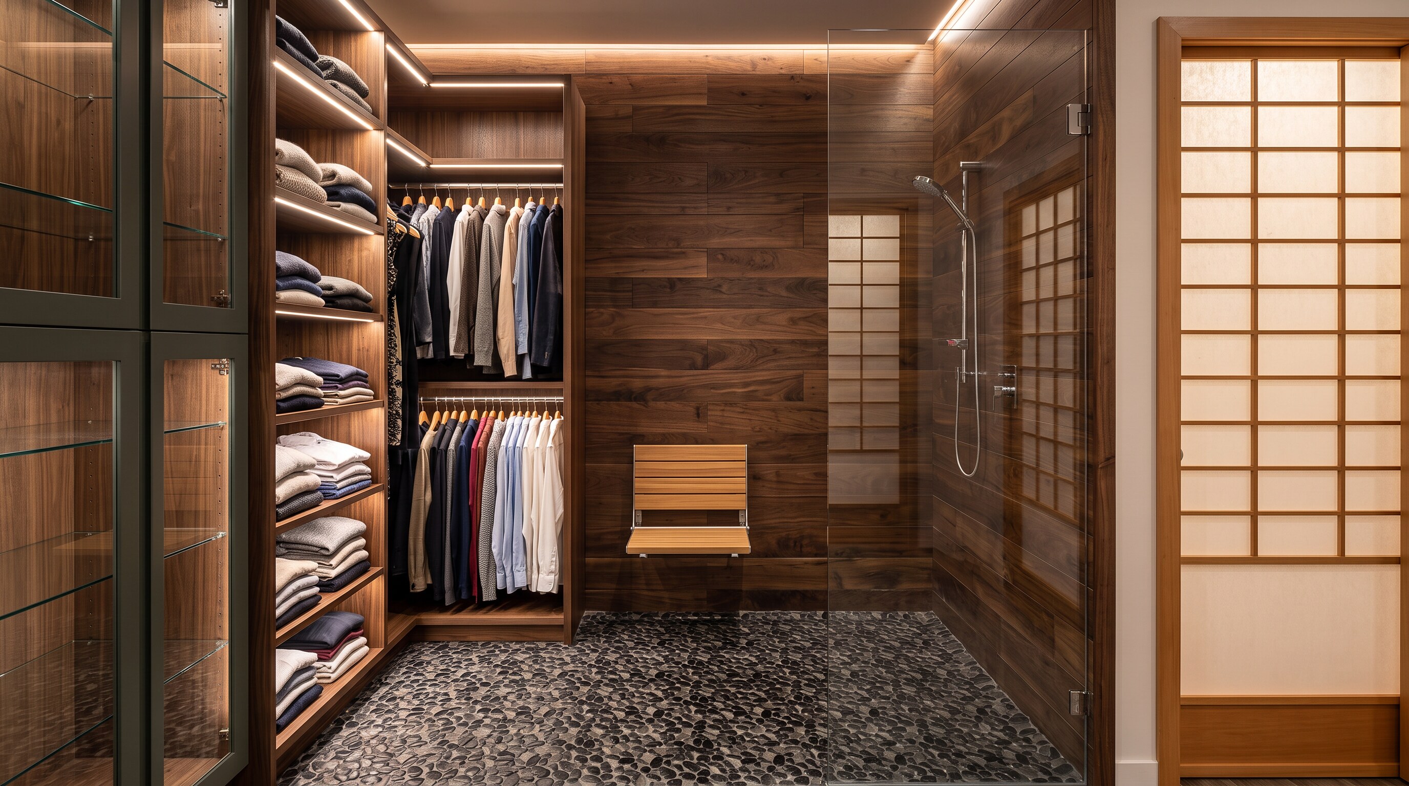 Custom closet and storage design, photorealistic visualization