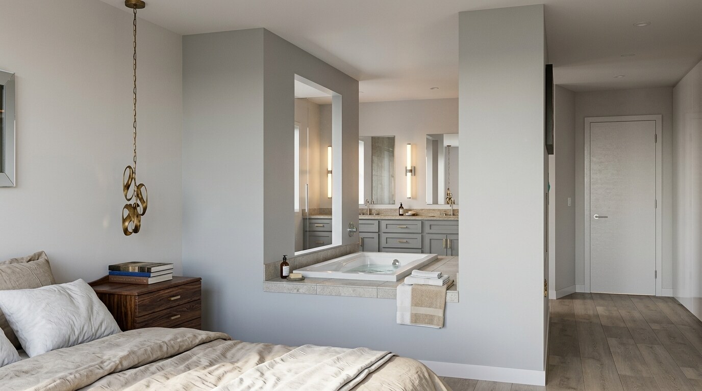 Custom bathroom design, photorealistic visualization